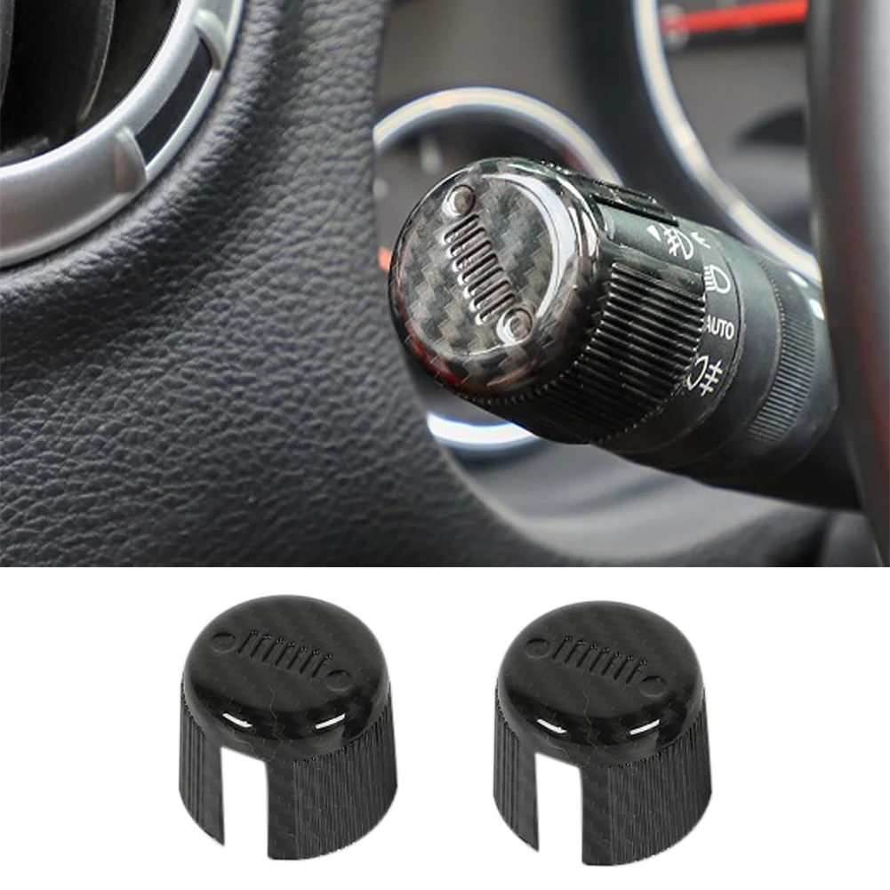 

Headlight/Wiper Switch Decoration Cover Self Adhesive Carbon Fiber Trim for Jeep Wrangler JK 2007-2017 Car Interior Accessories