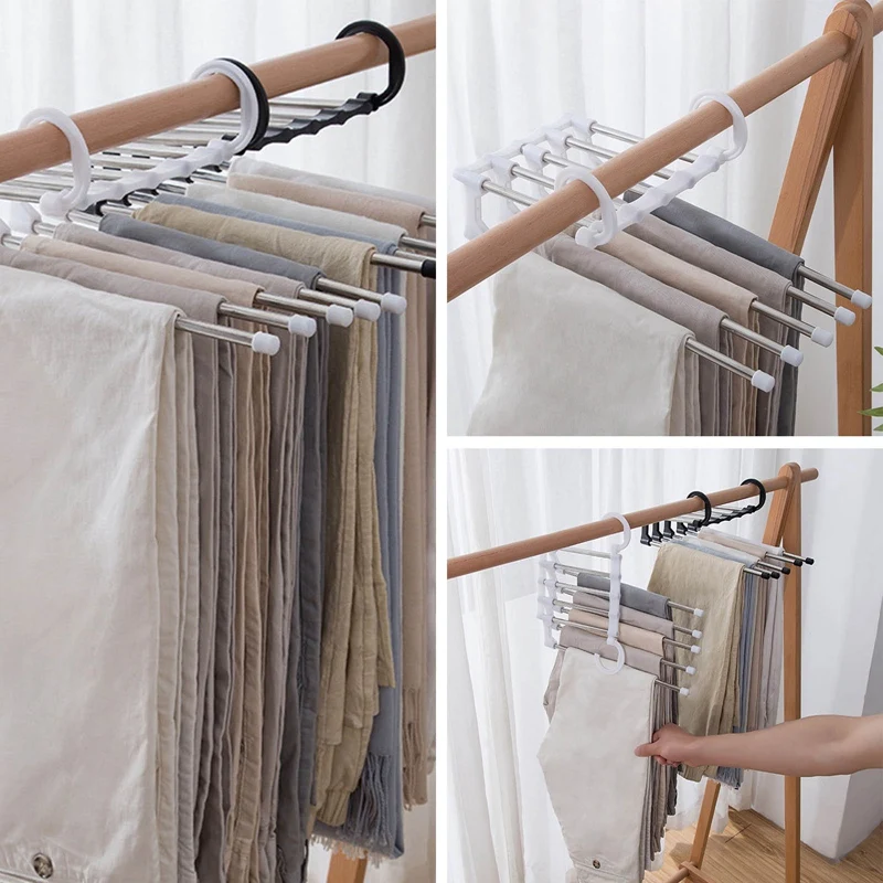 

Magic Multi-function Support Stainless Steel Pants Pants Portable Hanger Clothes Drying Rack Scarf Hanger Storage Hangers