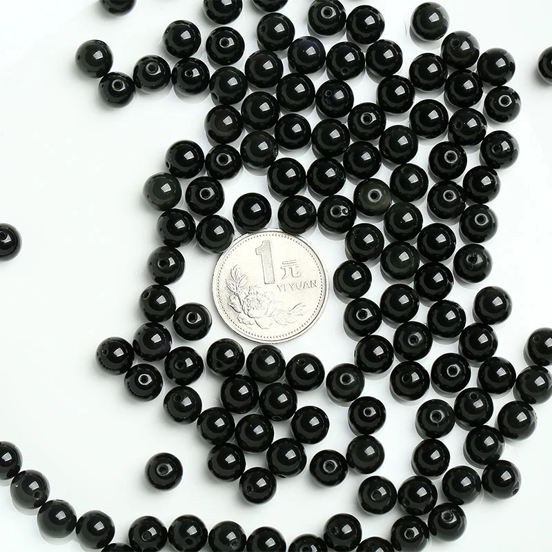 Аутентичные DIY ювелирные изделия ручной работы 4-18 мм натуральный обсидиан