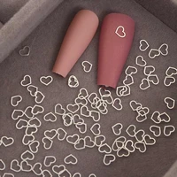 100 pcs hollow metal heart nail decals art charms handmade diy 3d ultra thin accessories decorations manicure sticker