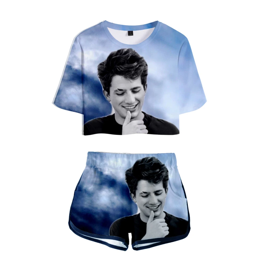 Женская футболка с принтом Charlie Puth летняя модная повседневная ромбиками и