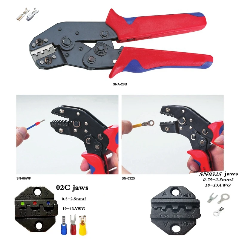 

Обжимные плоскогубцы SN-28B 8 щелей для tab C3 DuPont 2,54 3,96 2510 pulg/трубка/Изоляционные клеммы Набор сумок Электрический з