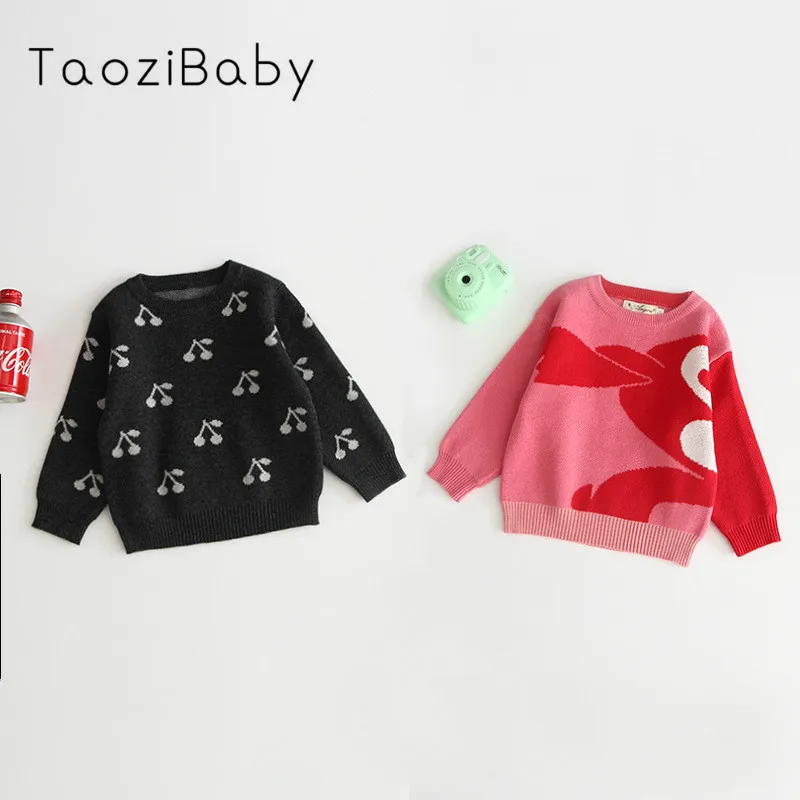 Girls'cardigan и полосатый вязаный свитер для маленьких девочек одежда осень-зима детская трикотажная одежда детский пуловер, свитер