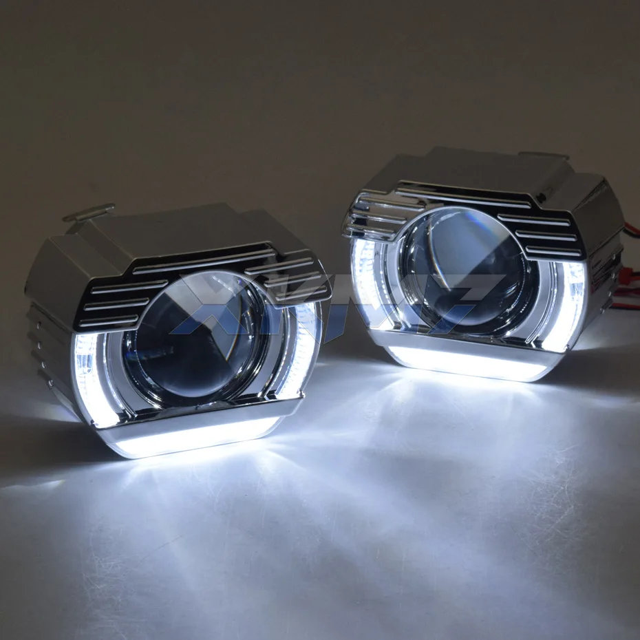 Линзы для фар Mini 2,0 angel eyes Bi-xenon объектив H1 HID проектор светодиодный Halo комплект для H4 H7 автомобильные фары аксессуары для модификации DIY