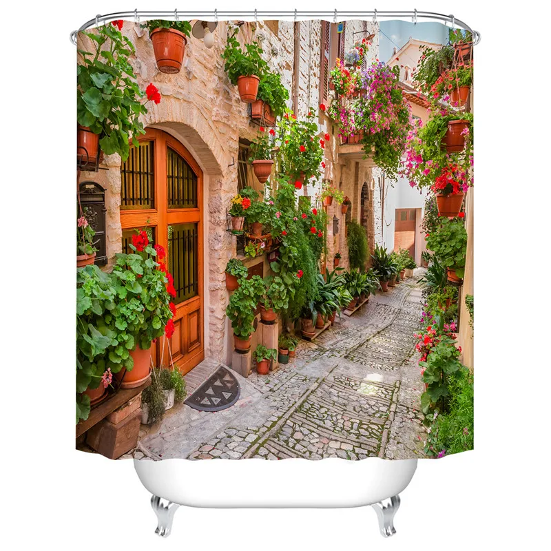 Садовые Цветочные Розы занавески для душа водонепроницаемые ванная комната