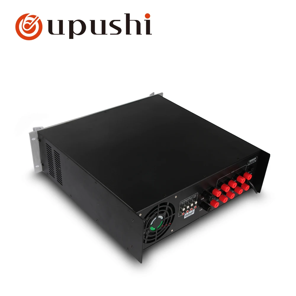 

Oupushi 8 Partition Switch 1200W Power Amplifier 3-way Microphone Input USB Card Play For Hotel and Mall
