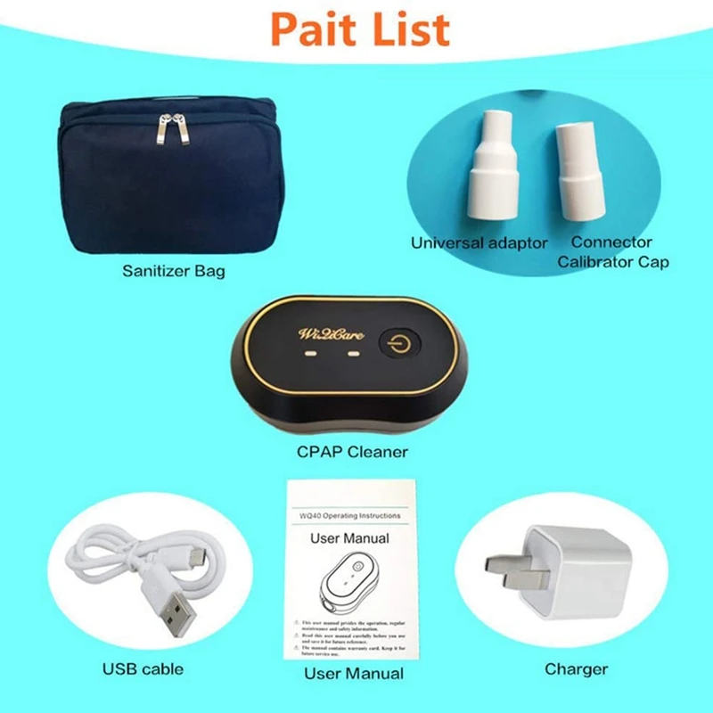 

Home and Travel Set By CPAP Machines, Portable USB Charging Compatible with CPAP Cleaning Machines Black