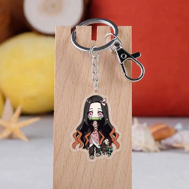 style 14 LXJERY Demon Slayer мультфильм аниме брелок двухсторонний акриловый брелок школьный декор кулон брелок - Цвет: style 14