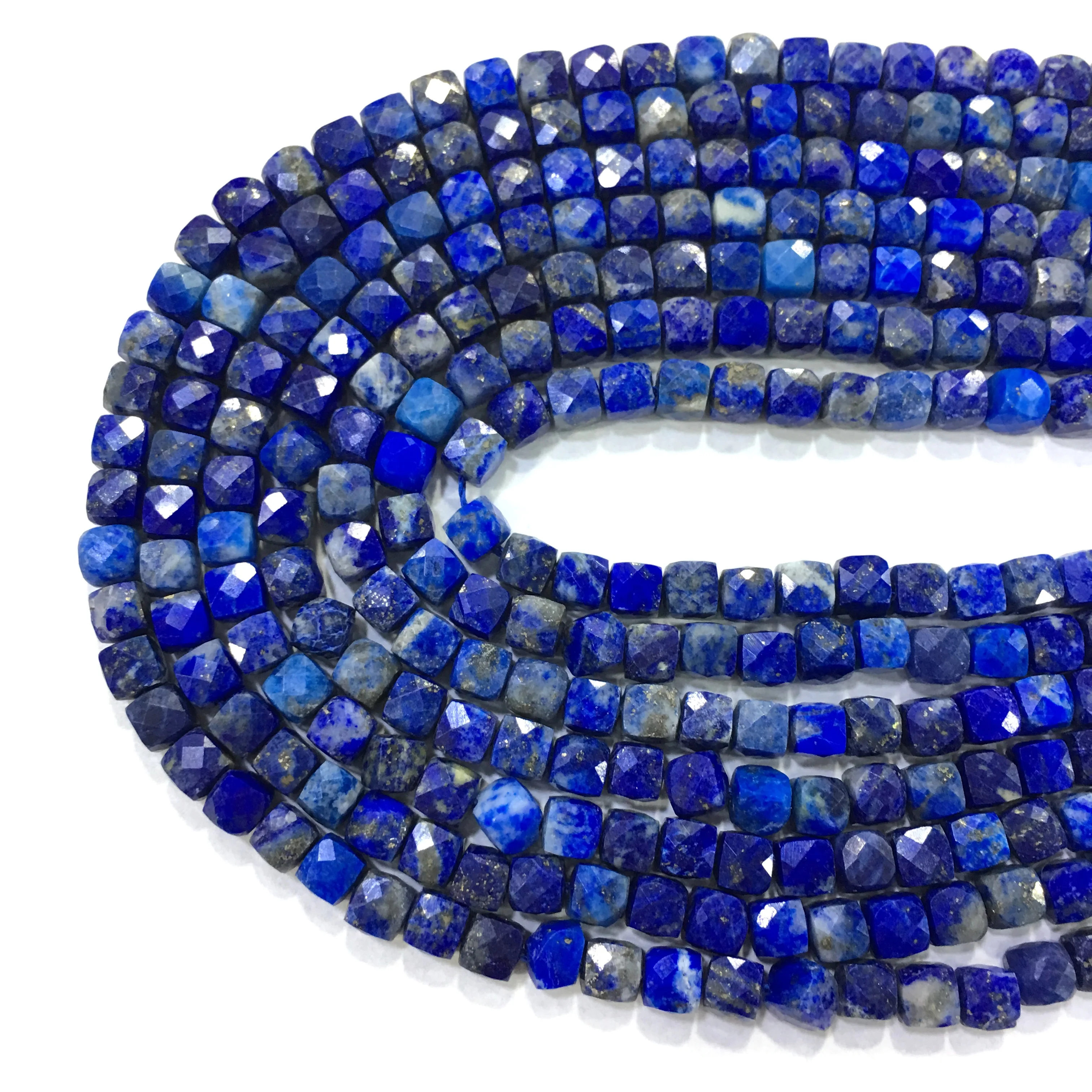 Factory Price Natural Faceted Lapis Lazuli Nugget Cube Beads Healing Stone Jewelry Gemstone Making DIY Bracelet &amp Necklace 4-5mm |
