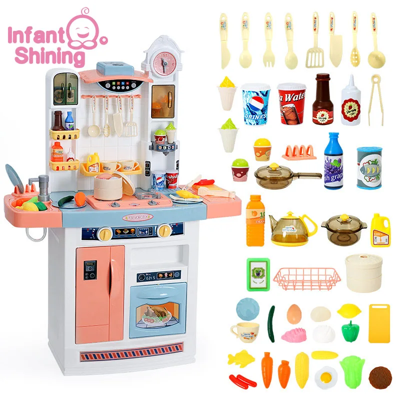 Infant Shining Kid's Kitchen Toys Children Kitchenware Simulation Cooking Toy Set Children's for Girls Games | Игрушки и хобби