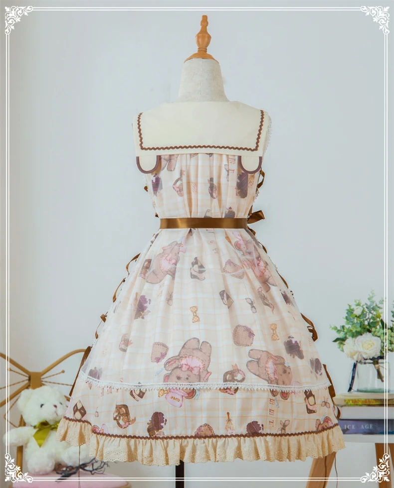 

Lolita dress sailor collar kawaii dress gothic lolita jsk lace bowknot victorian dress printing kawaii clothing vestido lolita