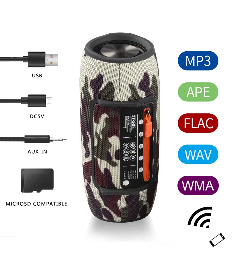 40 Вт открытый Bluetooth динамик сабвуфер TWS водонепроницаемый портативный музыкальный плеер 3600 мАч батарея