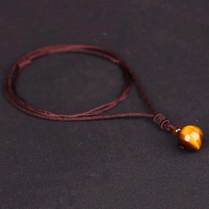 16 мм обсидиан тигровый глаз Хрустальный шар кулон ожерелье для мужчин женщин