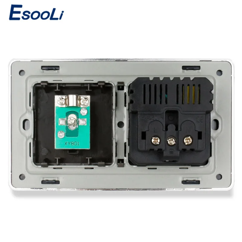 Esooli гнездо питания стандарта ЕС заземленная с женским ТВ разъемом 2100mA двойной USB