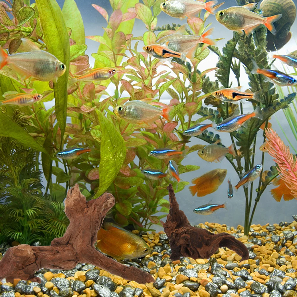 

3 Pieces Stump Decoration Wood Stump Model Fish Tank Landscape Decoration