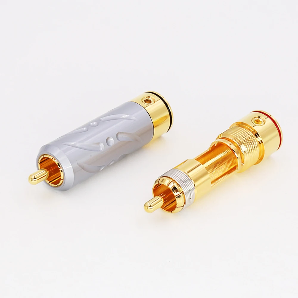 

High Quality Viborg VR109G HI-End Performance Pure Copper Gold Plated soldering RCA Plug