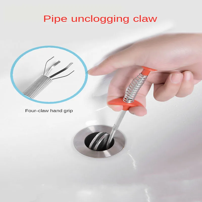 

Drain Snake Drain Cleaner Sticks Clog Remover Cleaning Tools 23.6 Inch Spring Pipe Dredging Tools Household for Kitchen Sink