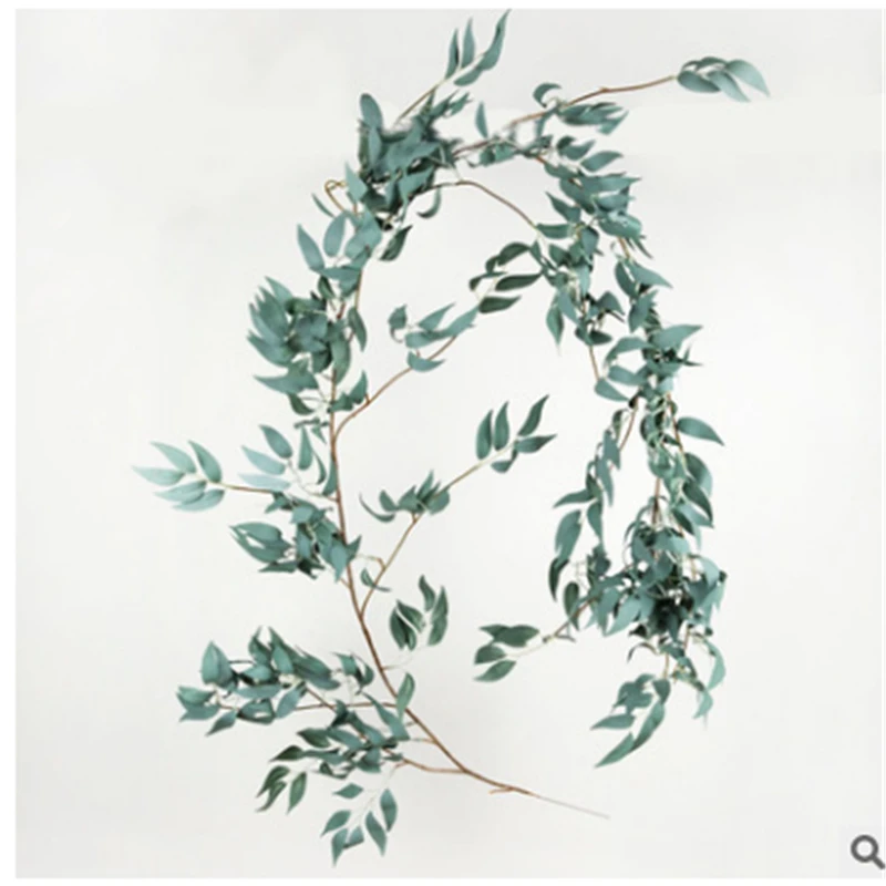 

Hot 2M Silk Artificial Eucalyptus Round Leaf Garland Plants Vine Fake Foliage Flowers Home Decor Artificial Free shipping