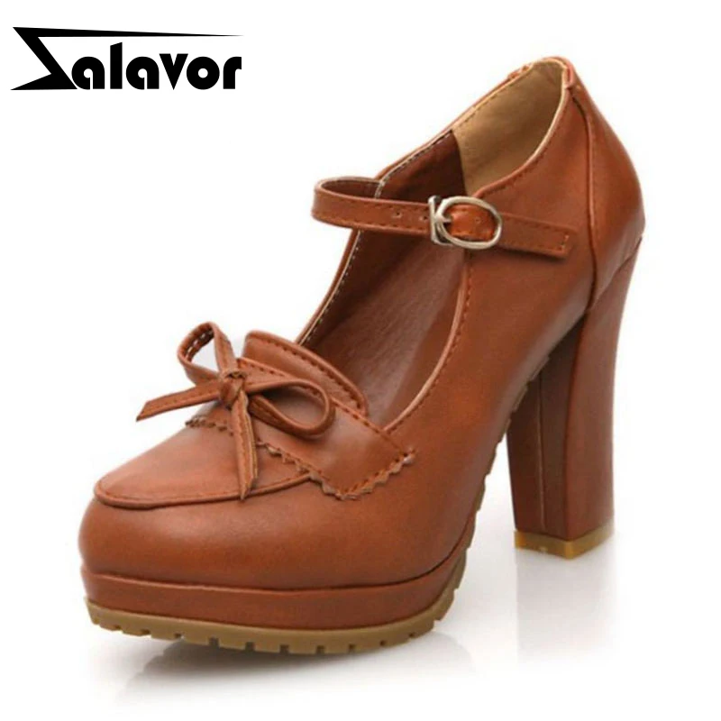ZALAVOR/Женские винтажные туфли-лодочки с круглым носком туфли на высоком каблуке
