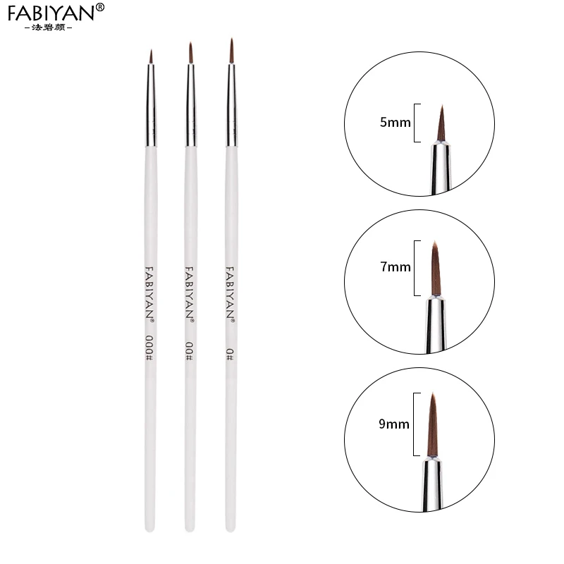 Nail Art Liner Полоса Ручка Живопись Цветок Акриловых УФ-Гель Лак 3D Советы Дизайн Инструменты Рисования DIY 3 Шт. Маникюрный ногти о Набор кисточки для маникюра ершик дизайн ногтей