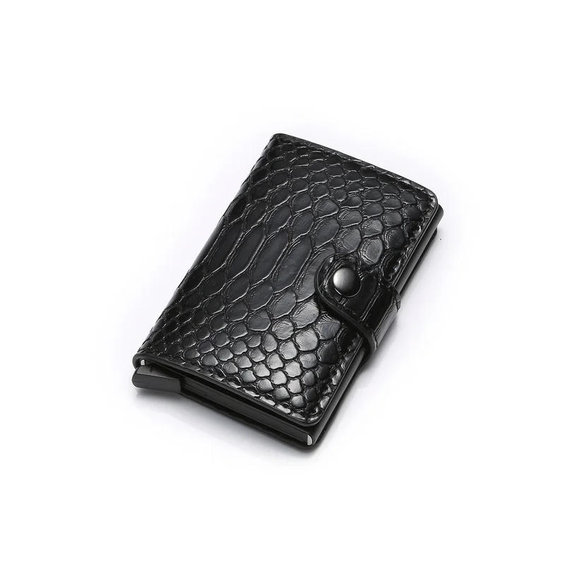 2021 Hot Style Aluminum Alloy Wallet Female Purse Rfid Python Pattern Card Holder Wallet Multi-card Women