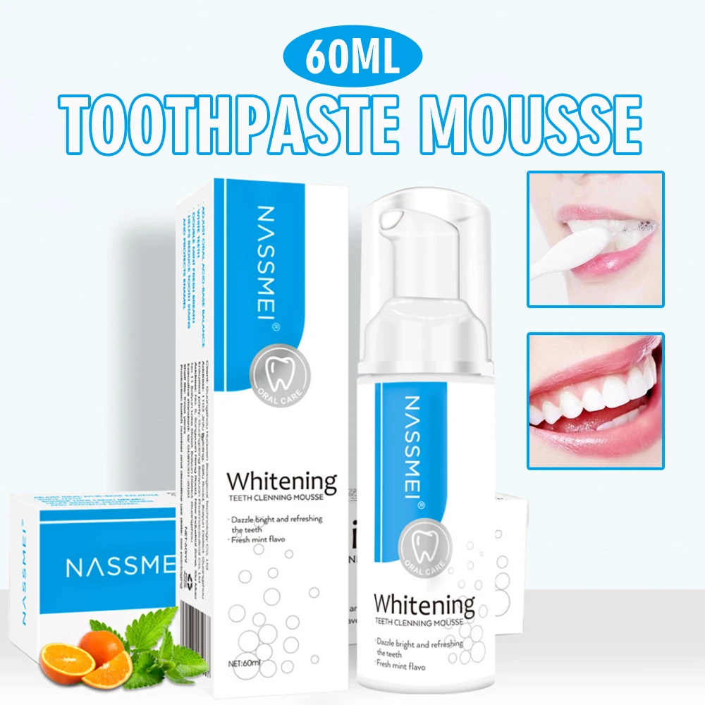 

60ml Toothpaste Mousse Deep Cleaning Foam Toothpaste Soda Mousse Tooth Stain Remover Teeth Whitening Accessories