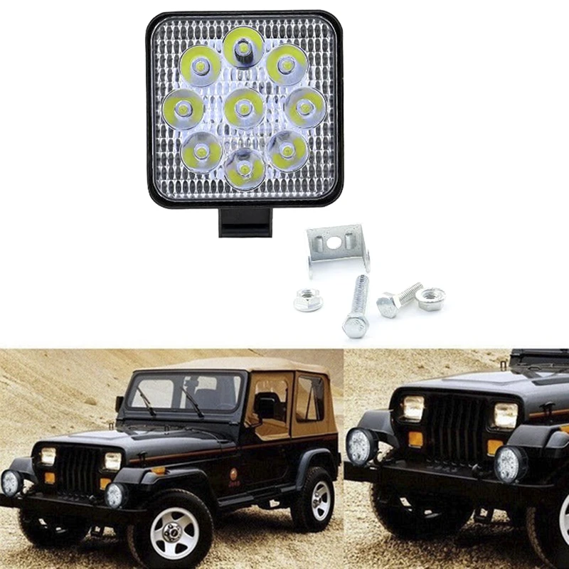 1 шт. 27 Вт световой бар внедорожный ATV трактор, поезд 2200lm 12-24V IP67 6000K квадратная светодиодная лампочка для авто бар противотуманная фара работа