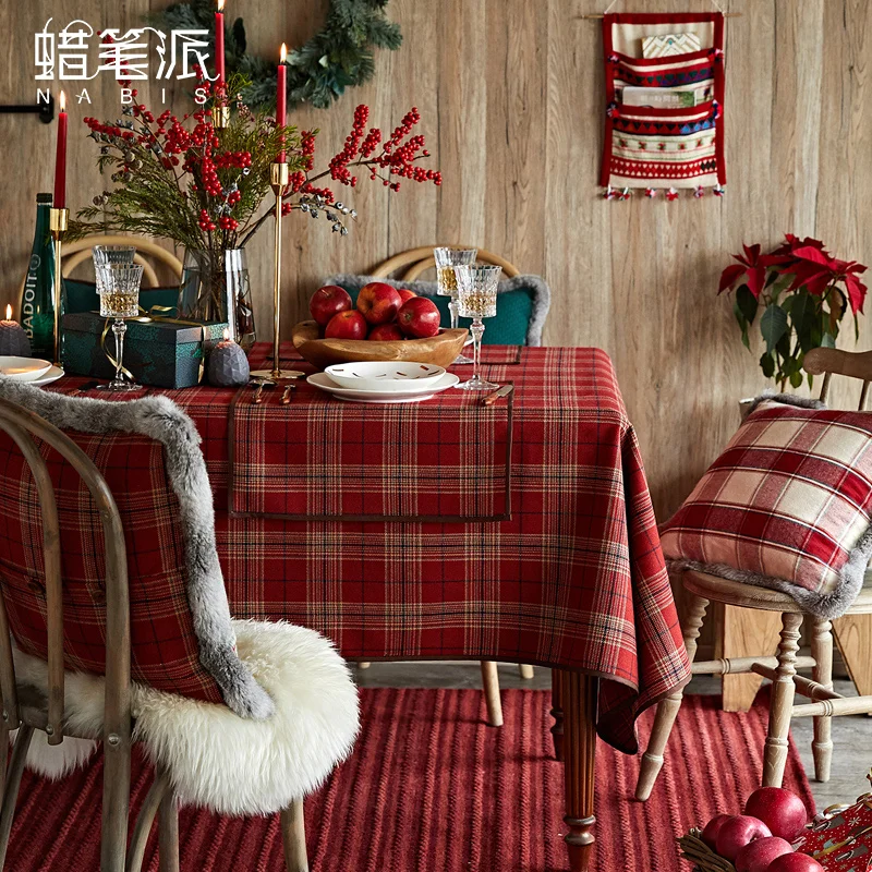 Рождественский Декор украшения для дома шотландский плед буйвола Свадебная