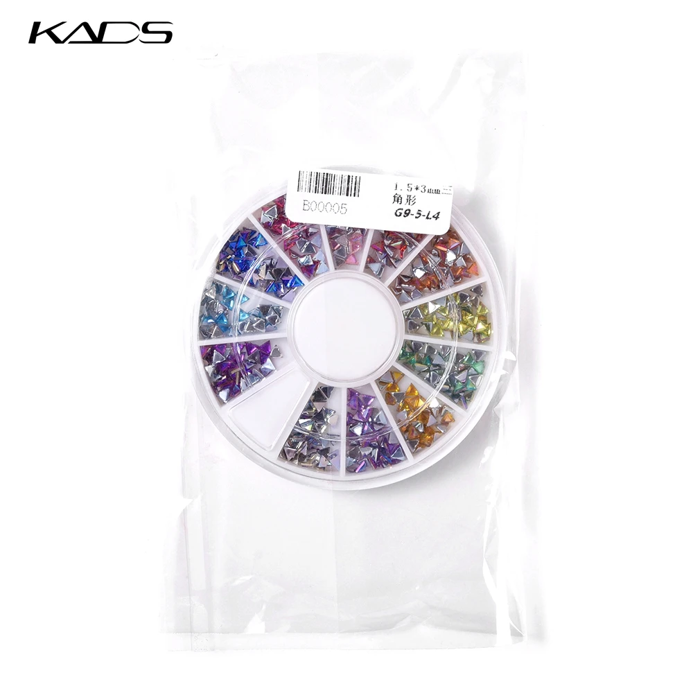 KADS 1.5*3 мм AB Цвет Треугольник 600pcs12 Стиль Красочные Искусство Ногтей Советы
