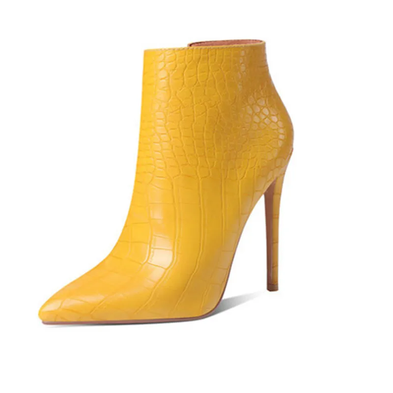 

Sexy Women Ankle Boots High Heels 12cm Party Wedding Winter Boots Stiletto Heel Platform Woman Boots Plus Size Autumn Boots