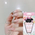 24 шт. блестящие съемные накладные ногти балерины розовые носимые накладные ногти полное покрытие Типсы для маникюра инструмент