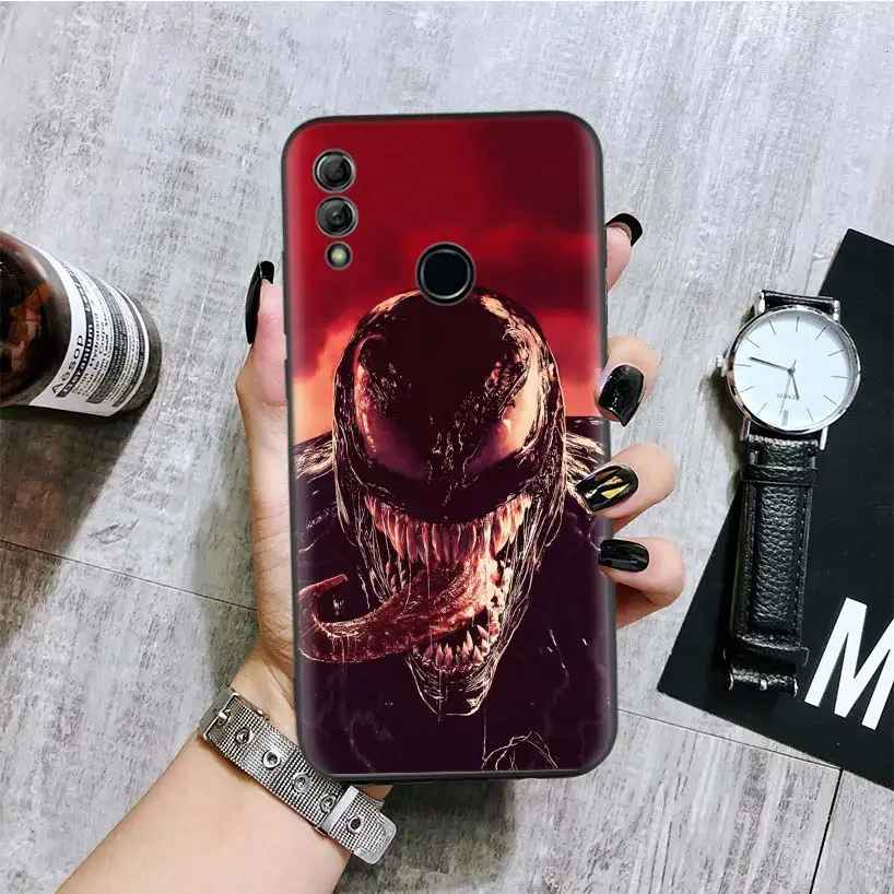 Чудо-яд супер герой черная крышка чехол для телефона для huawei Y9 Y5 Y6 Y7 Honor 10 9 Lite 9X8X8 S 8A фотоаппаратов моментальной печати 7S 7A 10i 20i V20 Coque C
