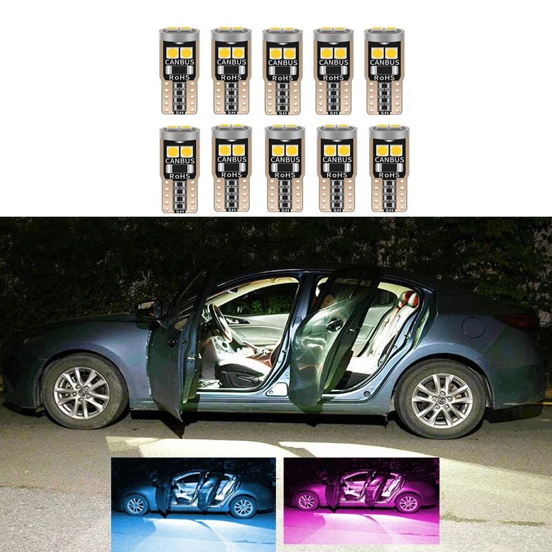 Светодиодный светильник для салона автомобиля W5W T10 194 501 6 SMD 3030 s Клин лампы без