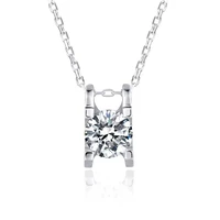 trendy 1 carat solitaire moissanite diamond necklace women 925 sterling silver bull head d color vvs moissanite necklace gift
