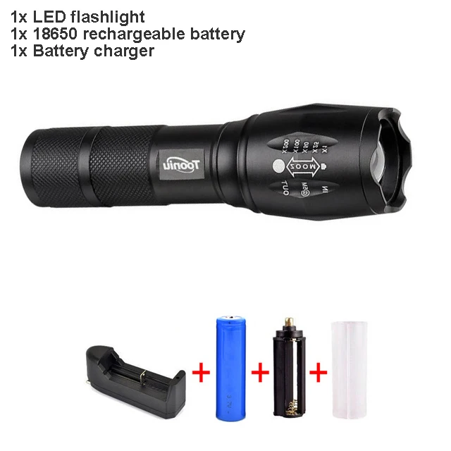 D Tooniu XM-L T6 L2 алюминиевый водонепроницаемый Zoomable CREE светодиодный тактический флэш-светильник фонарь светильник для 18650 аккумуляторной батареи или AAA - Испускаемый цвет: D
