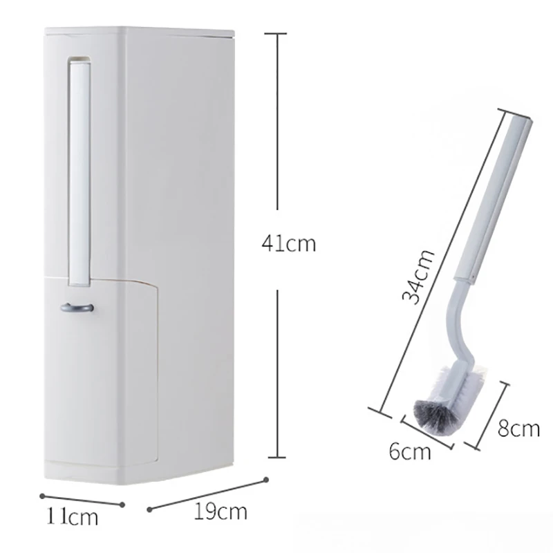 

Plastic Trash Can Set with Toilet Brush Bathroom Waste Bin Dustbin Trash Cans Garbage Bucket Bag Dispenser