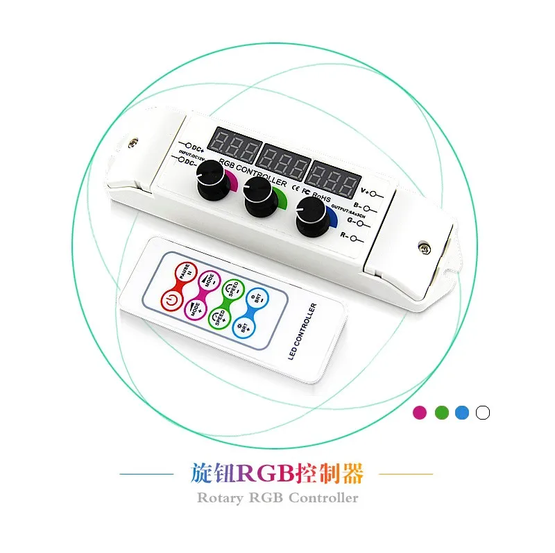 DC 12V 24V 3 канала поворотная ручка светового дисплея RF пульт дистанционного