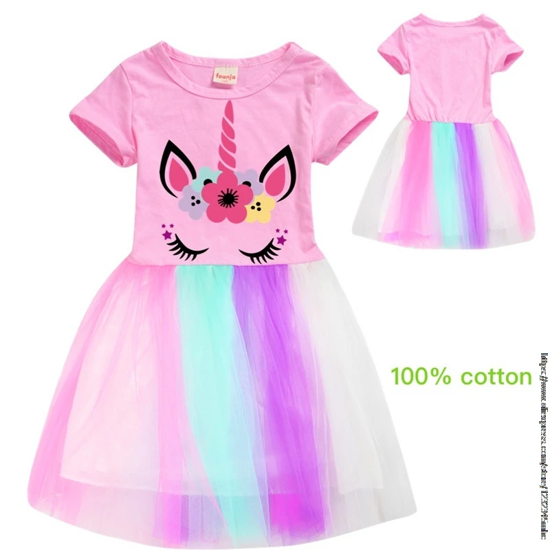 Новое летнее платье для девочек поступление детское с пони маленьких Хлопковое