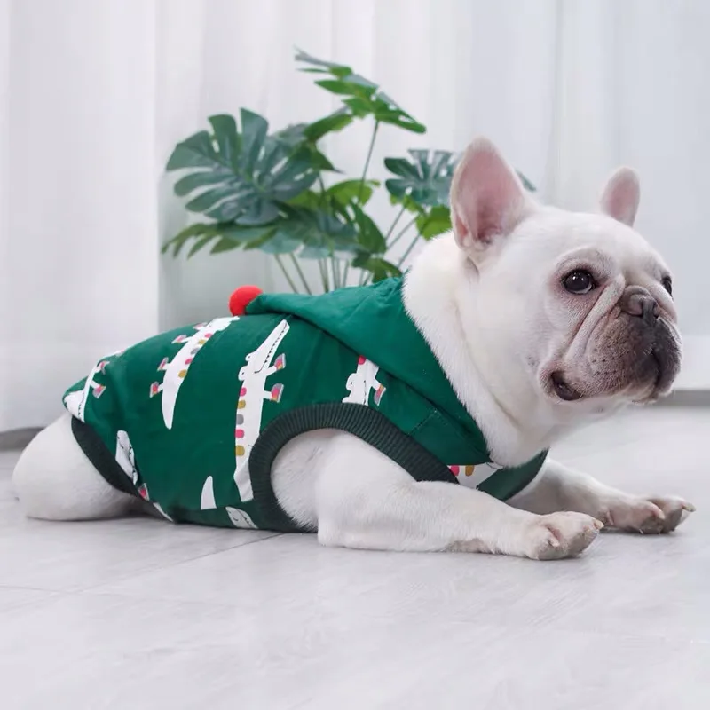 Французский бульдог Летний жилет для собаки футболка с капюшоном маленький
