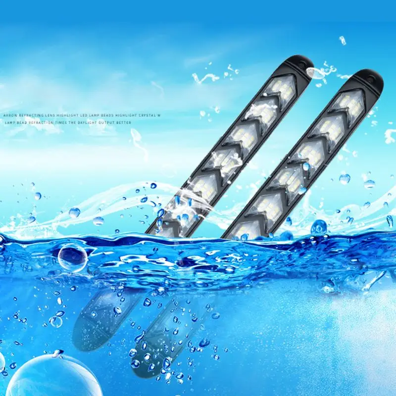 

High Quality New 2Pcs Universal Waterproof Car LED Daytime Running Light Headlight Strip Sequential Flow Turn Signal DRL Light
