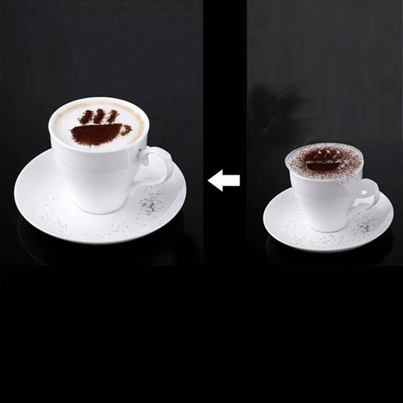 16 шт./компл. форма для капучино печати кофе трафареты распыления пены торта