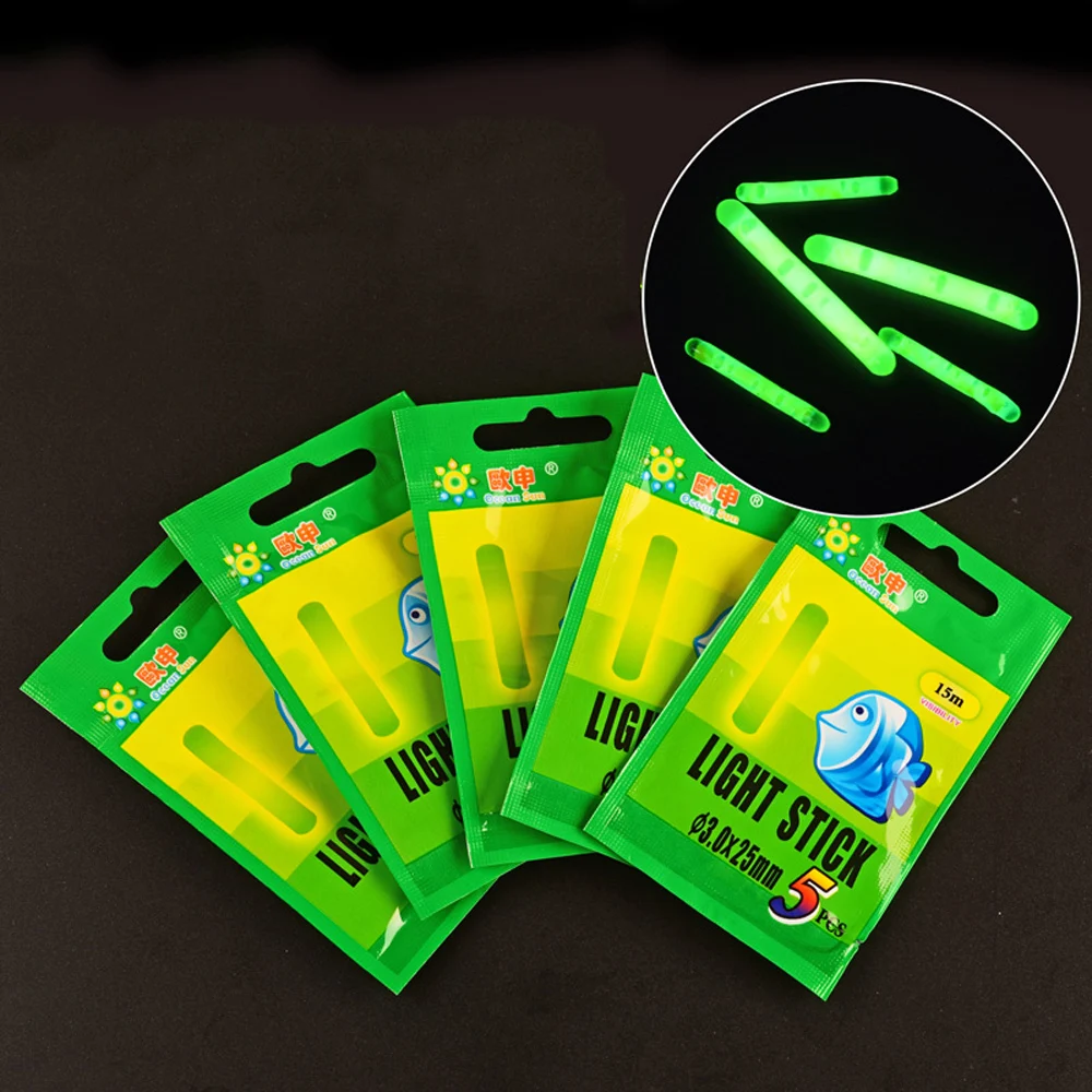 

100pcs/lot Light Stick Fishing Fluorescent Lights Chemical Luminous Fishing Glow Sticks in Green Color Feeder for Night Float