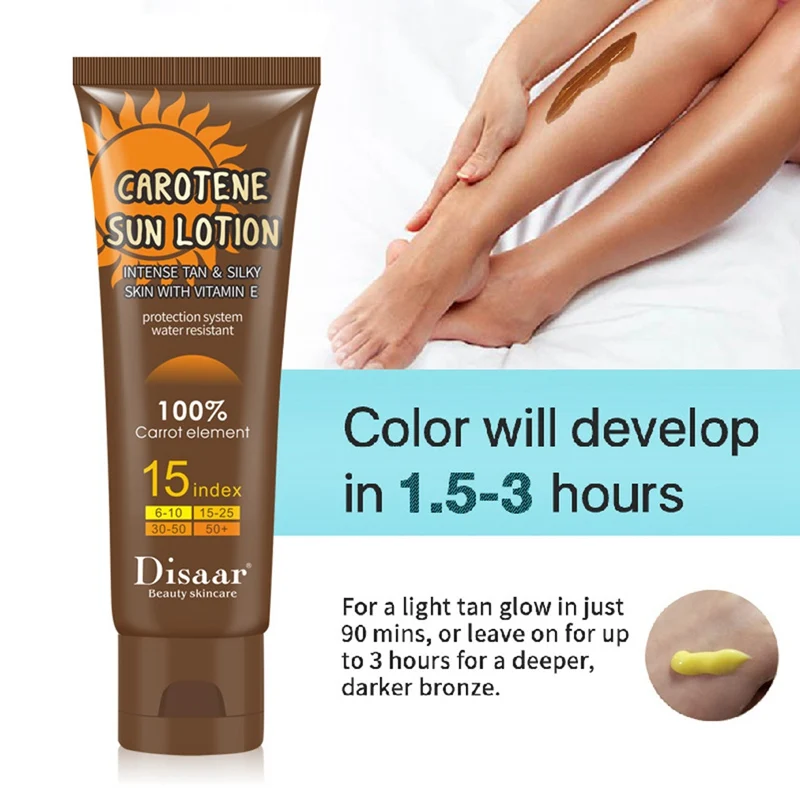 Fast Tan Bronze Self Tanner Lotion Face Body Solarium Cream for Day Tanning Sun Block Makeup Foundation n | Красота и здоровье