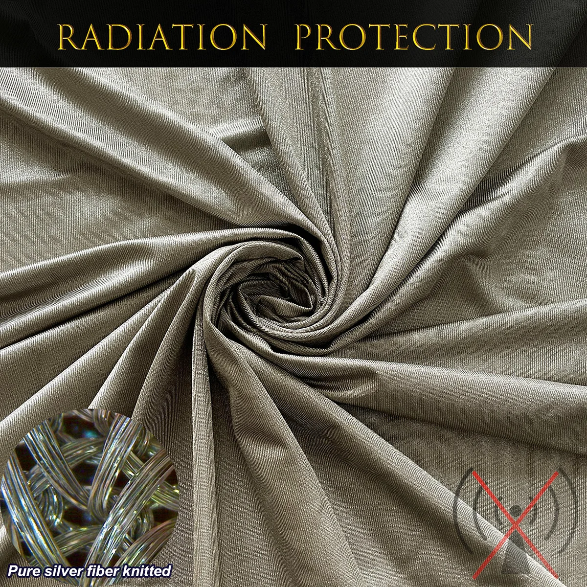 Проводящая 100% чистого серебряного волокна эластичная ткань EMF/RFID/EMI/RF блокирующая