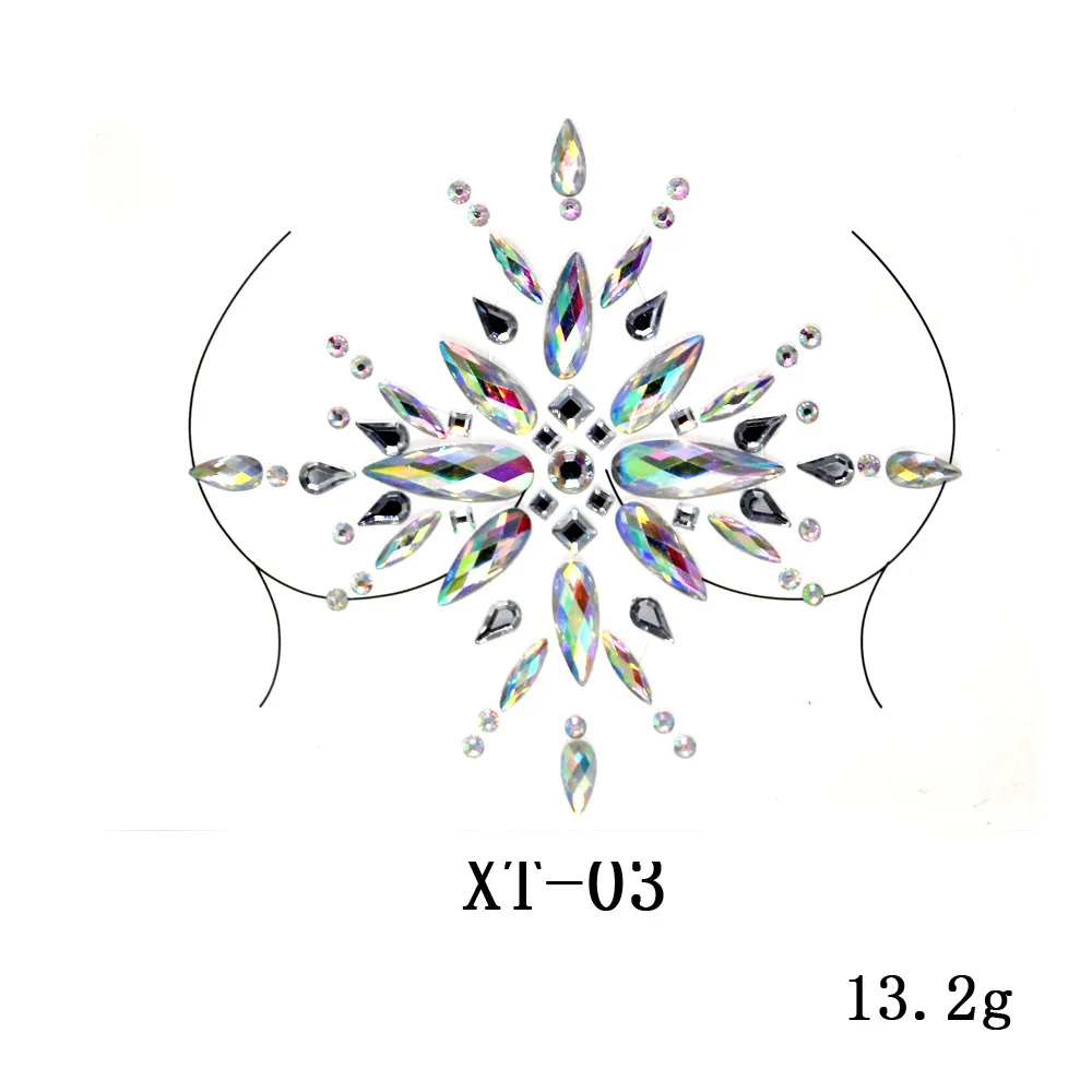 Новые эротичные наклейки для татуировок с кристаллами в виде груди из смолы бара