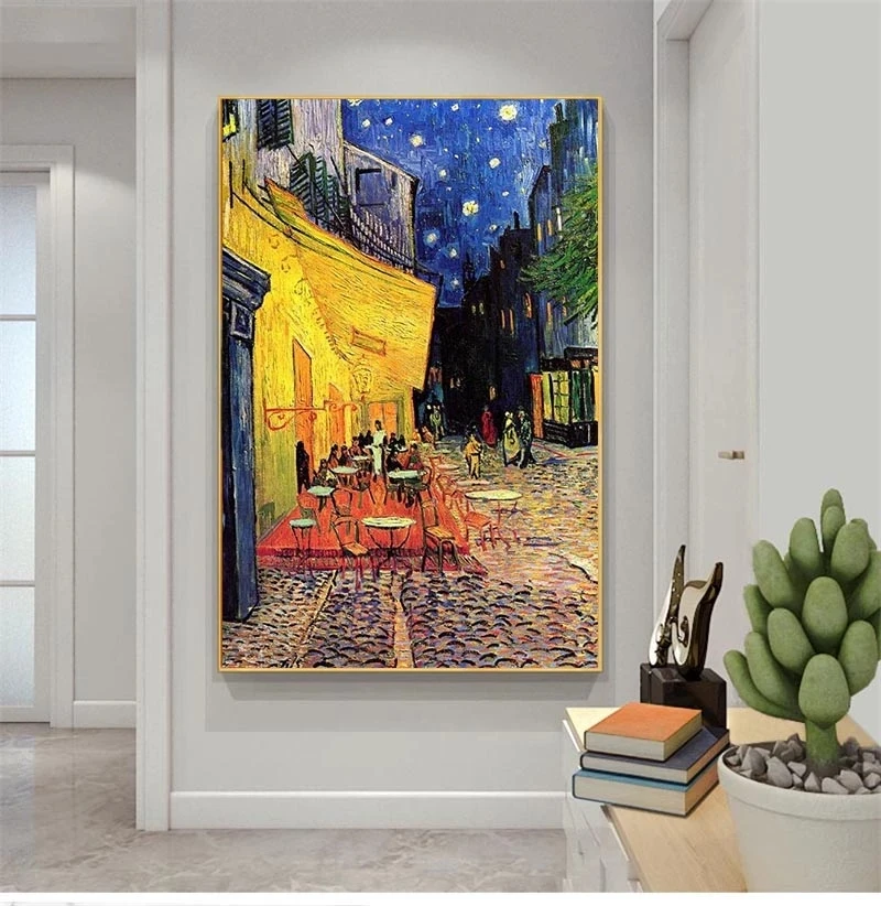 

Van Gogh Cafe Terrace At Night Canvas Paintings on The Wall Art Posters and Prints Famous Impressionist Art Pictures Cuadros