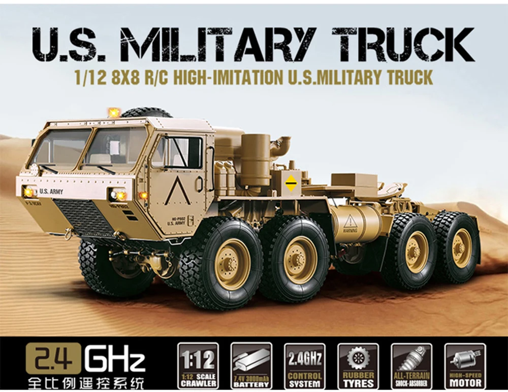 Hots HG P801 P802 1/12 2,4G 8X8 M983 739 мм матовый Радиоуправляемый автомобиль военный грузовик США без зарядного устройства гоночный автомобиль для детей подарок