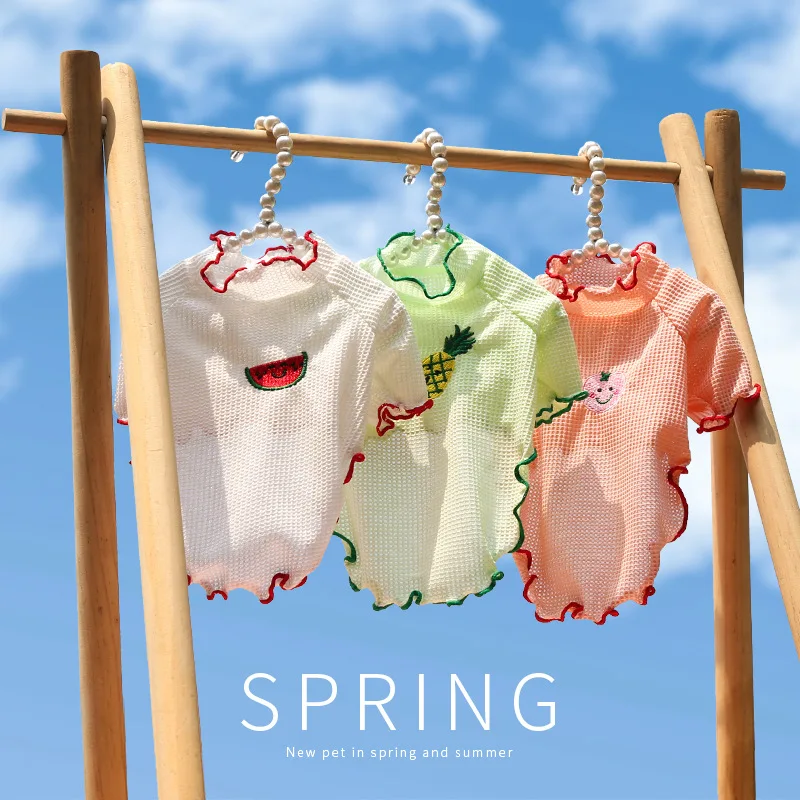 

Summer Cat Dog Clothes Cool Puppy Vest Thin Clothes For Small Cats Dogs Fruit Pets Clothing T-shirt Chihuahua French Bulldog Pug