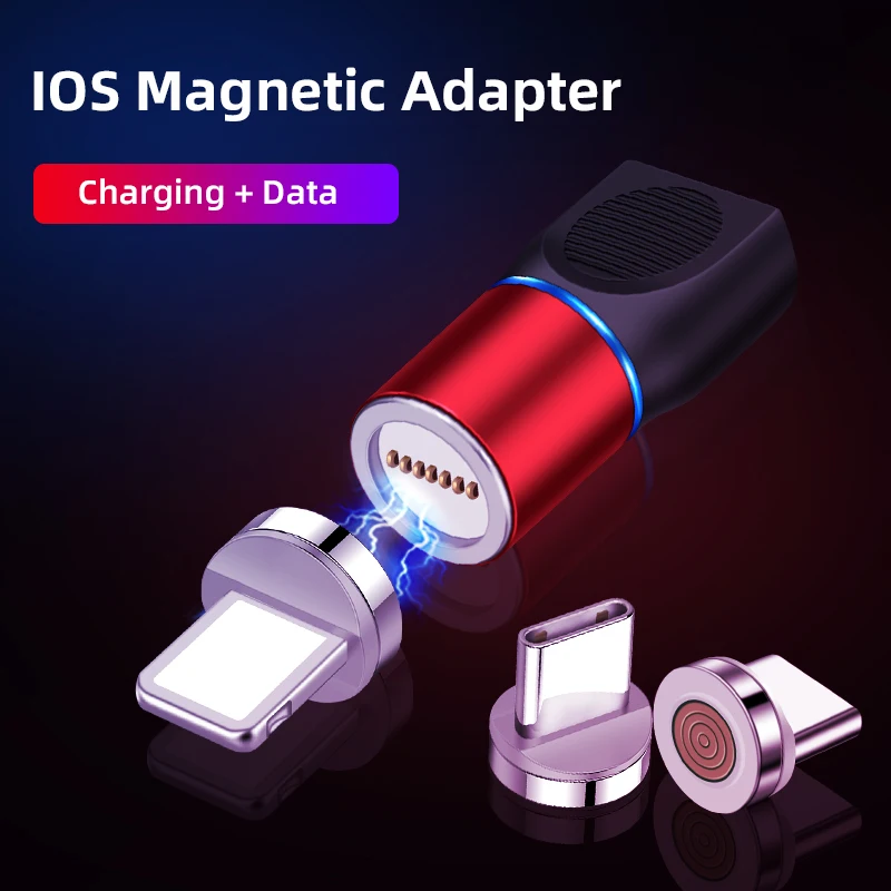 

Магнитный адаптер для зарядки и передачи данных, 8 контактов, USB Type C для iPhone 11 Pro 6 7 8 plus X XS Max XR, быстрая зарядка смартфона