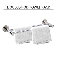 5014cm stainless steel double bars towel rack bathroom kitchen wall mounted towel holder 2 layer towel shelf